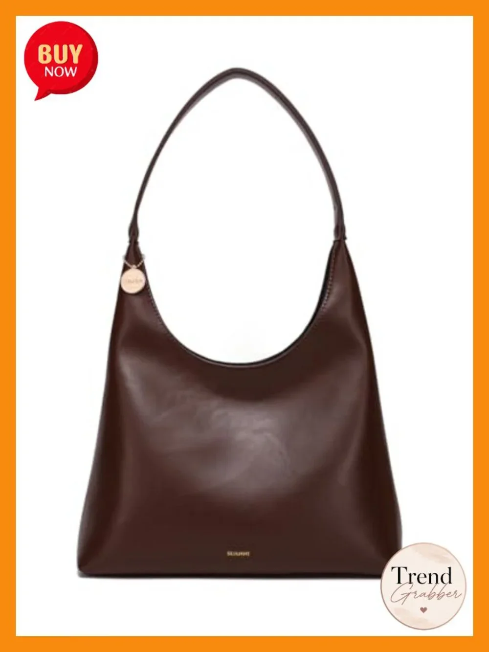 Vegan Leather Hobo Bag Medium Slouchy Shoulder Tote Work Handbag